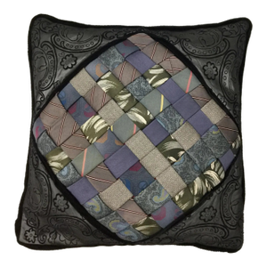 Vintage Artisan Silk Tie Accent Pillow