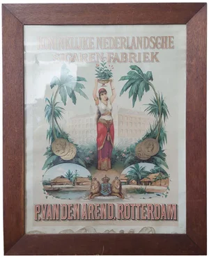 Antique Royal Dutch Cigar Factory Advertising Poster, 1890s