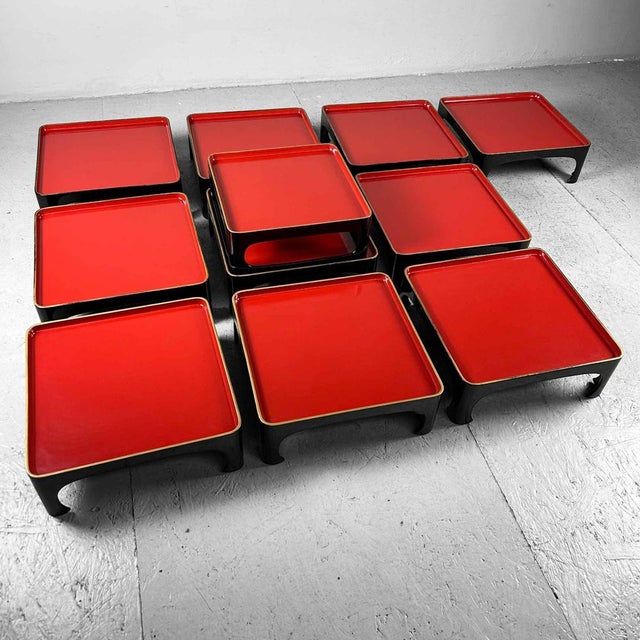 Taishō Period Traditional Urushi Lacquerware Serving Tables, Japan, 1920s, Set of 12 For Sale - Image 17 of 17