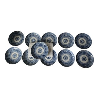 Antique Japanese Blue and White Dishes - Collection/Set of 11 For Sale