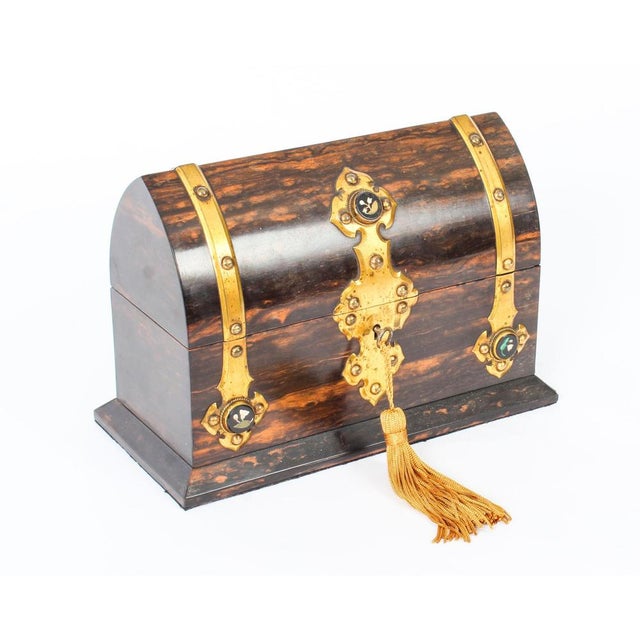 19th Century Coromandel & Brass Mounted Scent Bottle Box, Set of 4 For Sale - Image 12 of 13