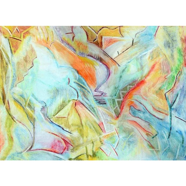 Multicolored abstract Expressionist painting of the Berkeley hills in the style of John Marin by J.P Tipton Sr. (American,...