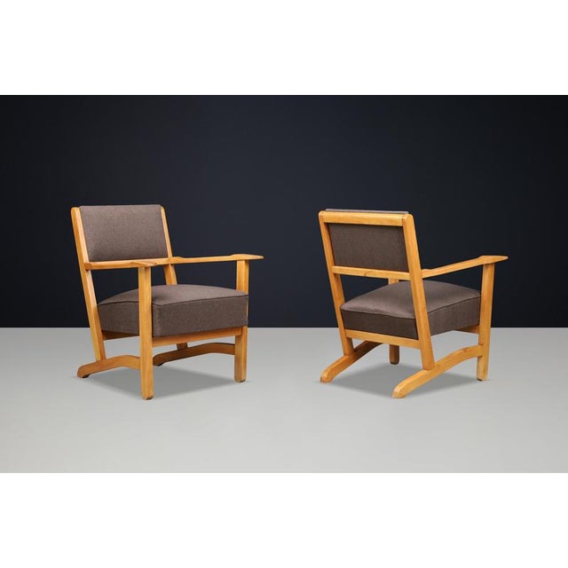 Sculptural European Beech Lounge Armchairs, 1960s, Set of 2 For Sale - Image 4 of 10
