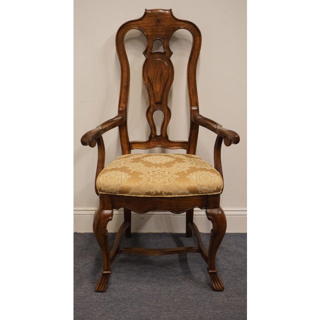 Late 20th Century Set of 2 Hibriten Furniture Italian Neoclassical Tuscan Style Splat Back Dining Arm Chairs 637-556 For Sale - Image 5 of 13