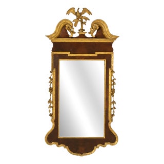 Large Antique English Walnut and Gilt Mirror, 1700s For Sale