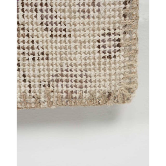 Beige Vintage Beige Patchwork Turkish Rug - Handwoven Boho Carpet For Sale - Image 8 of 11