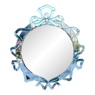 Vintage Patinated Venetian Ribbon Mirror For Sale