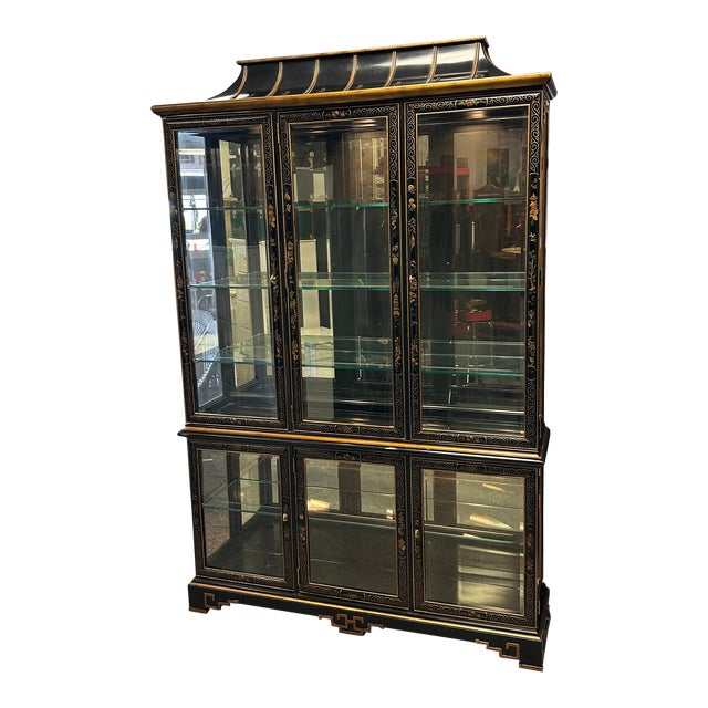 1980s Drexel Heritage Chinoiserie Pagoda Top Curio Display Chairish