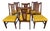 Set of 8 Mid-Century Modern Cane Back Dining Chairs With Yellow Upholstery For Sale