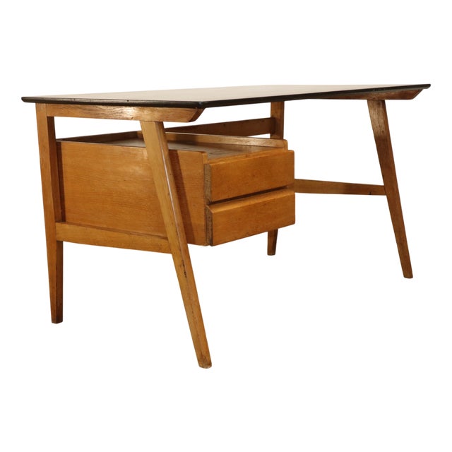 Vintage Oak Desk, 1950s For Sale