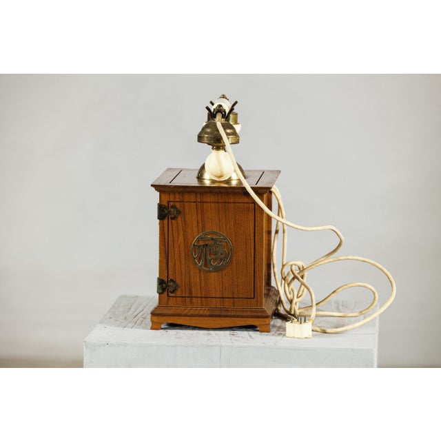 Vintage Chinese Telephone with Brass Details and French-Inspired Design For Sale - Image 10 of 18