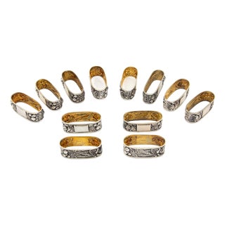 Silver Napkin Rings, Set of 12 For Sale