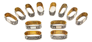 Silver Napkin Rings, Set of 12