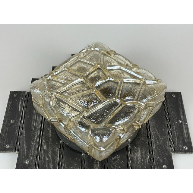 Brutalist Wall Lamp Iron & Glass Wall Lamp, 1970s For Sale - Image 6 of 18