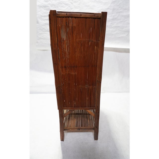 Boho Chic Antique Split Bamboo Cabinet For Sale - Image 3 of 16
