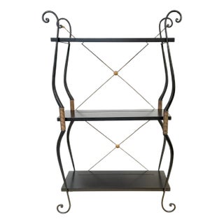 French Neoclassical–Style Blackened Iron Wall Shelf, Art Deco / Moderne Revival For Sale