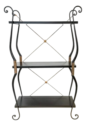 French Neoclassical–Style Blackened Iron Wall Shelf, Art Deco / Moderne Revival