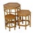 A beautiful vintage set of three bamboo and rattan side tables, coffee tables, or plant stands. This highly decorative set...