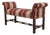 Chippendale Style Cherry Damask Upholstered Window Bench For Sale