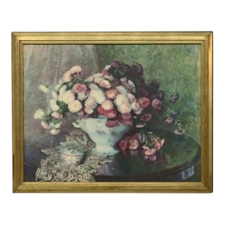 Vintage Floral Still Life Print 20th Century For Sale