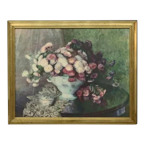Vintage Floral Still Life Print 20th Century