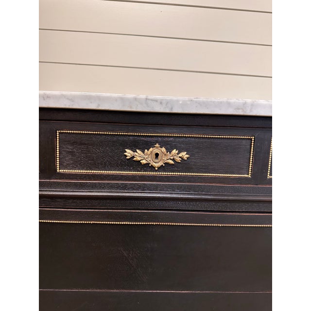 Black French Louis XVI Chest of Drawers For Sale - Image 8 of 11