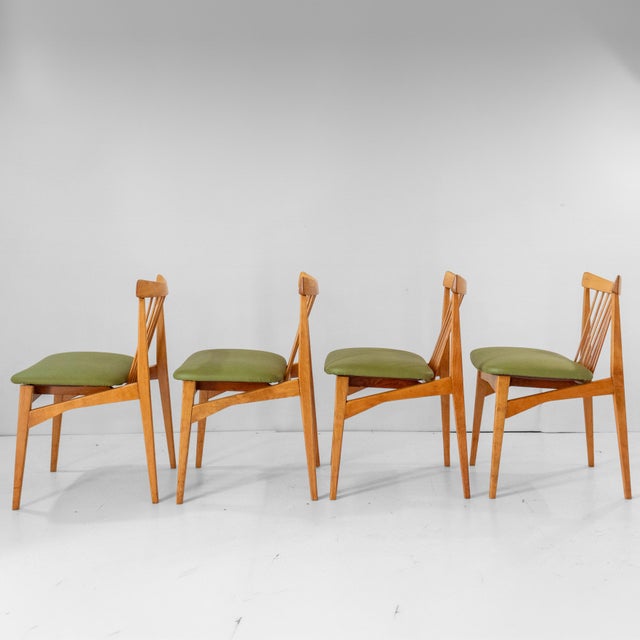 Mid-Century Modern Italian Wood Dining Chairs, 1960s, Set of 4 For Sale - Image 4 of 15