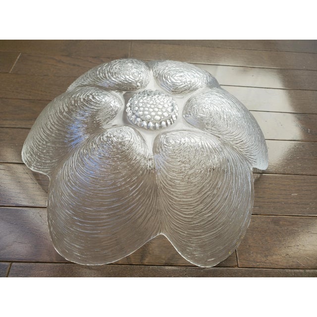Glass Vintage Glass Mussels Serving Platter For Sale - Image 7 of 8