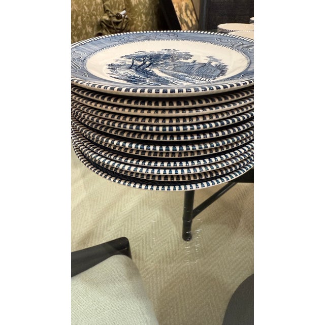 American Large Collection of Currier & Ives Vintage Dish Set, With Glasses (70 Pieces Total) For Sale - Image 3 of 18