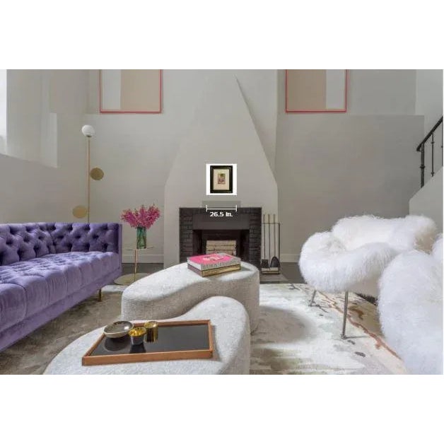 Nadine Mayes Colorful Watercolor Portrait of Seated Female in Blue and Pink Floral Dress 1990s For Sale - Image 10 of 11