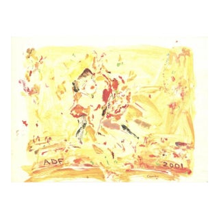2001 Cecily Brown 'American Dance Festival 2001' African American Yellow Offset Lithograph For Sale