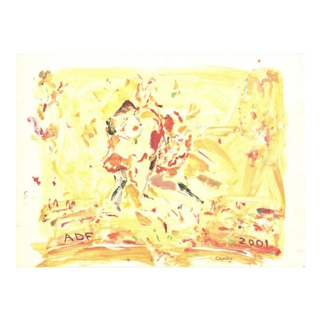 2001 Cecily Brown 'American Dance Festival 2001' African American Yellow Offset Lithograph For Sale