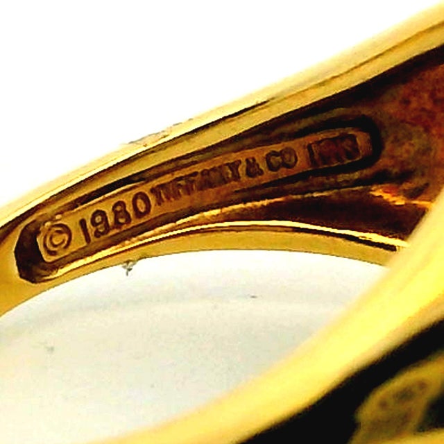 Vintage Tiffany & Co. Paloma Picasso 18k Gold Platinum Diamond Bypass Ring, Size 7.75 For Sale - Image 12 of 14