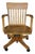 Antique 1920s Arts & Crafts Oak Bankers Desk Swivel Office Arm Chair For Sale