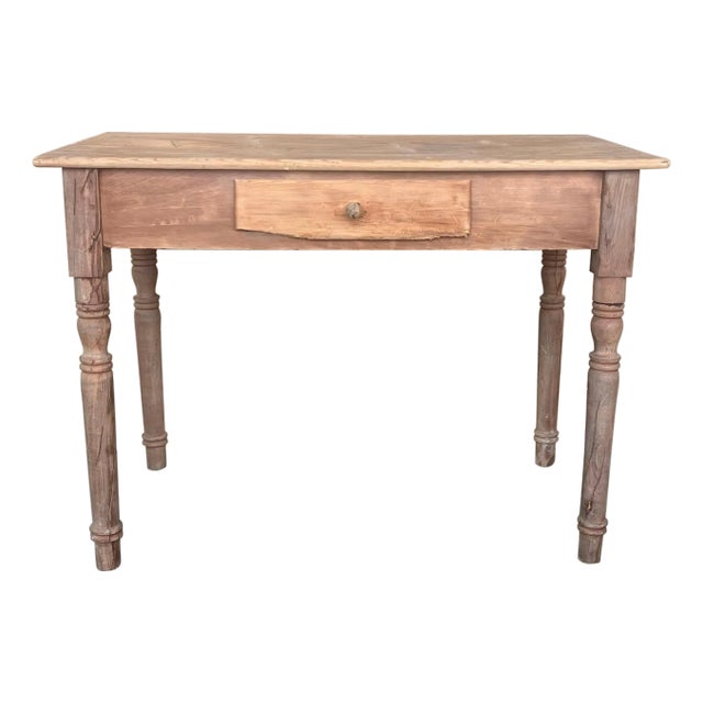 Early 19th Century Spanish Baroque Bleached Side Table with Drawer For Sale