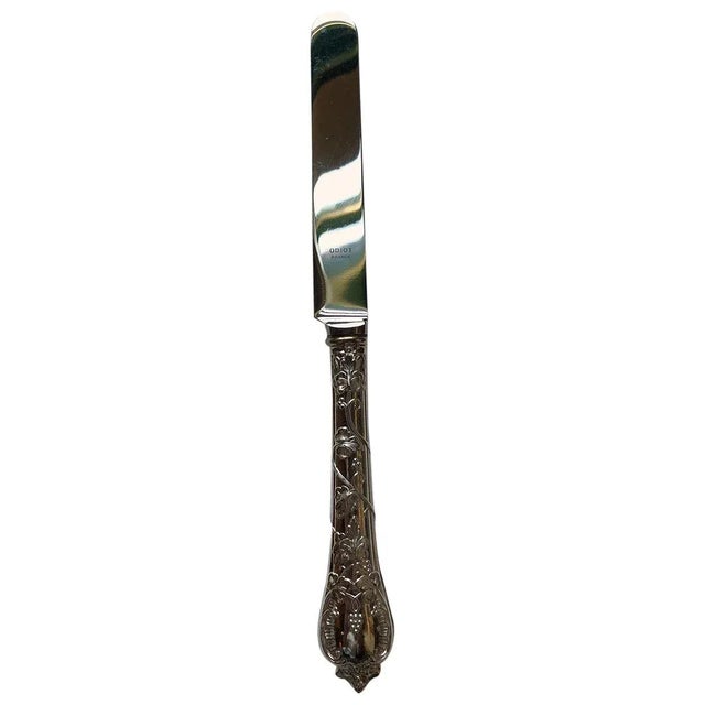 Silver Early 21st Century French Odiot Demidoff Sterling Silver & Stainless Steel Salad Knife For Sale - Image 8 of 9