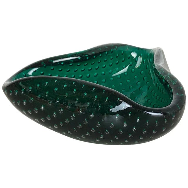 Green Murano Glass Bullicante Ashtray, Italy, 1970s For Sale - Image 15 of 15