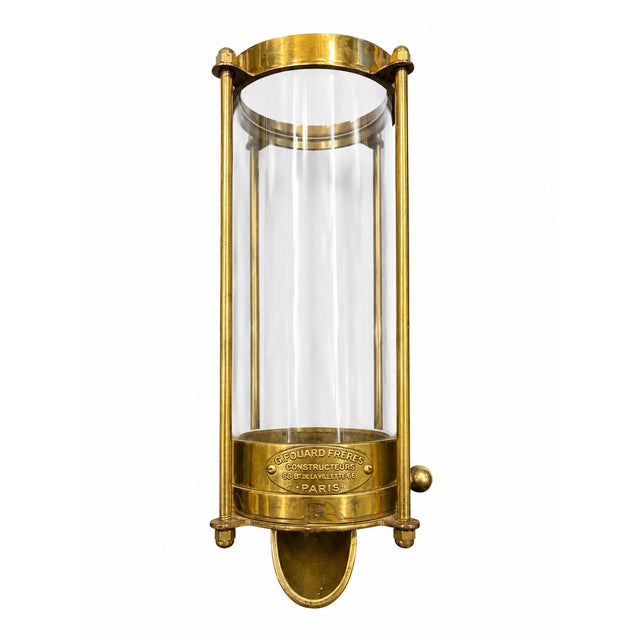 Circa 1900 Grouard Frères Paris Brass Wall-Mounted Coffee Bean Dispenser For Sale - Image 4 of 7