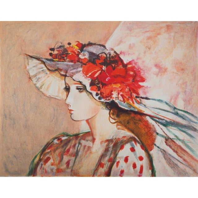 Sachiko IMAI (1933) Woman with a Flowered Hat Original color lithograph Signed in pencil On wove paper, 71 x 56 cm...