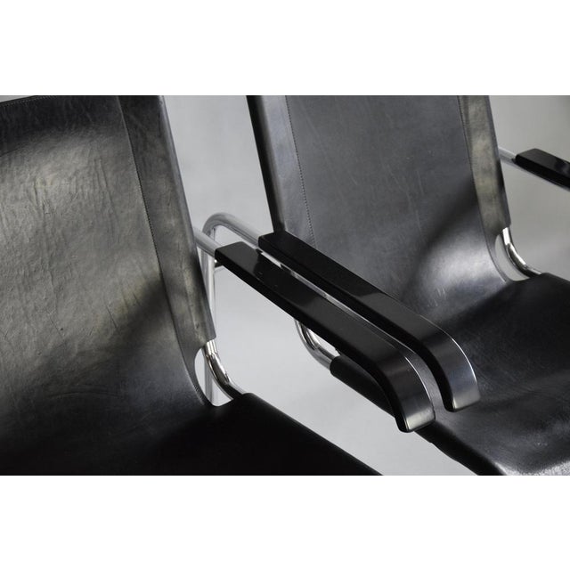 Bauhaus Set of B35 Lounge Chairs in Black by Marcel Breuer for Thonet For Sale - Image 3 of 14