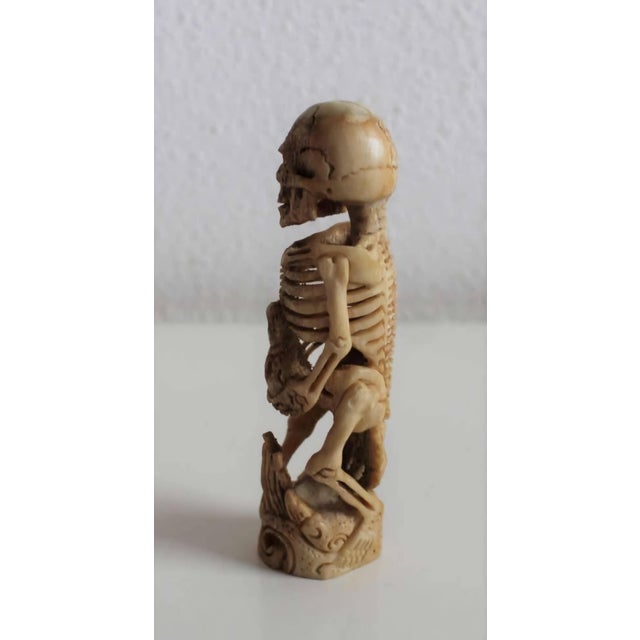 Rustic Antique Memento Mori Bone Carving – Vanitas Sculpture For Sale - Image 3 of 11