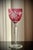 A group of six vintage ruby cut-to-clear crystal hock glasses, comprising five matching examples attributed to Val Saint...