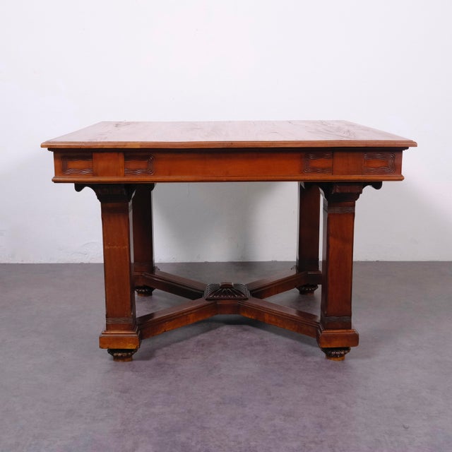 Antique Art Nouveau Table in Wood, Early 1900s For Sale - Image 15 of 18