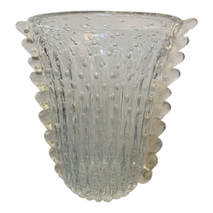 Contemporary Handmade Multicolors Murano Glass Style Vase