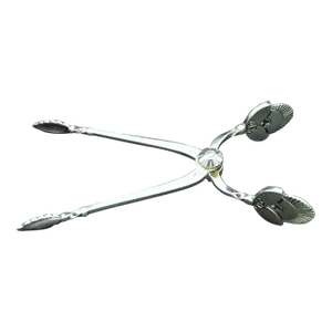 1940s Georg Jensen Sterling Silver Cactus Scissor Shaped Sugar Tongs Nips 1945 Denmark