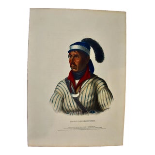 Apauly-Tustennuggee: Hand-Colored McKenney & Hall Folio-Sized Lithograph, 1843 For Sale