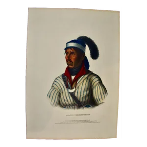 Apauly-Tustennuggee: Hand-Colored McKenney & Hall Folio-Sized Lithograph, 1843