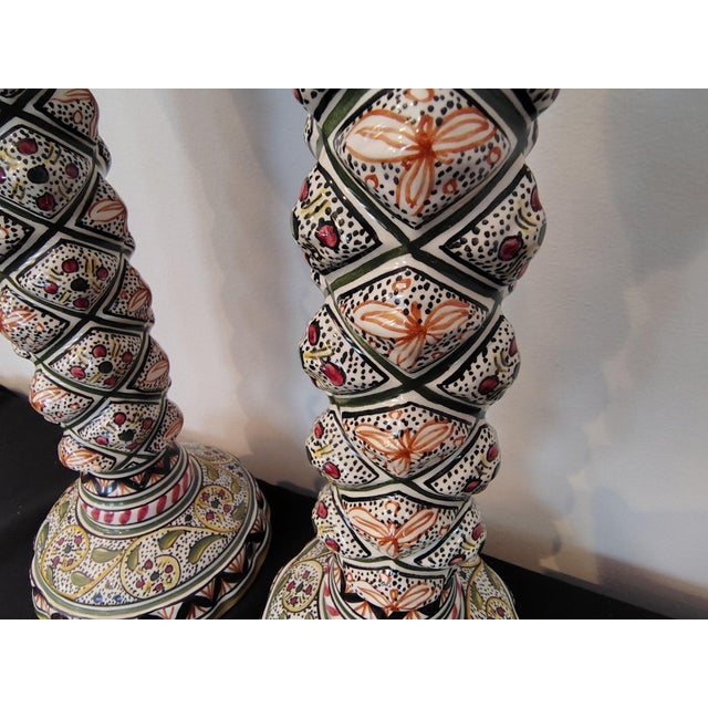 Pair of Large Vintage Estrela De Conimbriga 15th-Century Style Spiral Candlesticks For Sale In Portland, ME - Image 6 of 6