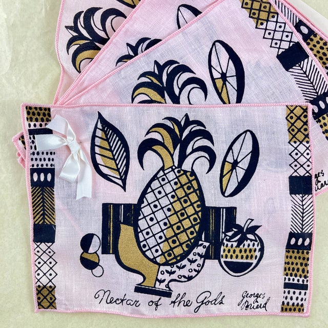 1960s George Briard Cocktail Napkins, Ambrosia – Nectar of the Gods, S/8 in Box For Sale - Image 5 of 11