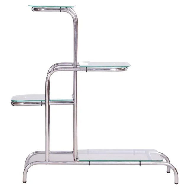 Silver Bauhaus Etagere in Chrome-Plated Steel, Czechia, 1930s For Sale - Image 8 of 8